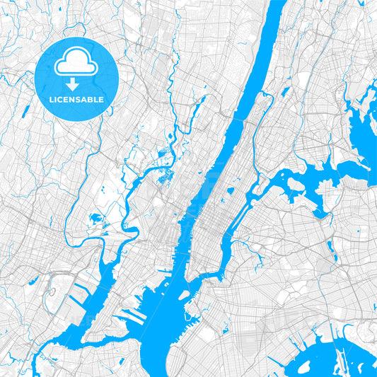 Rich detailed vector map of West New York, New Jersey, United States of America