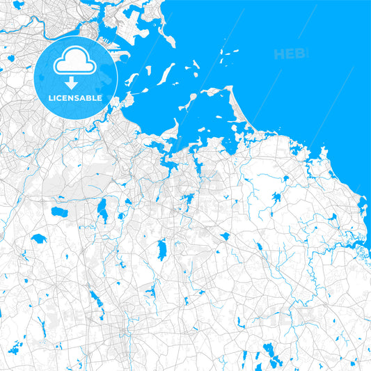 Rich detailed vector map of Weymouth Town, Massachusetts, USA