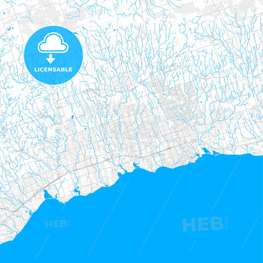 Rich detailed vector map of Whitby, Ontario, Canada