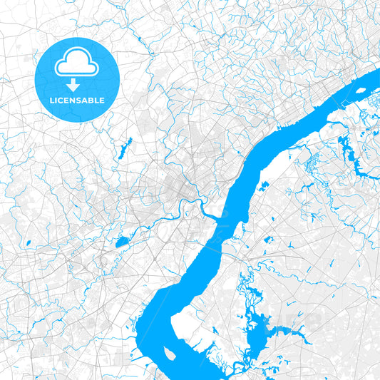 Rich detailed vector map of Wilmington, Delaware, USA