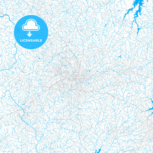 Rich detailed vector map of Winston–Salem, North Carolina, U.S.A.