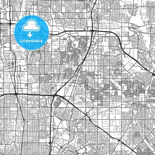 Richardson, Texas - Area Map - Light