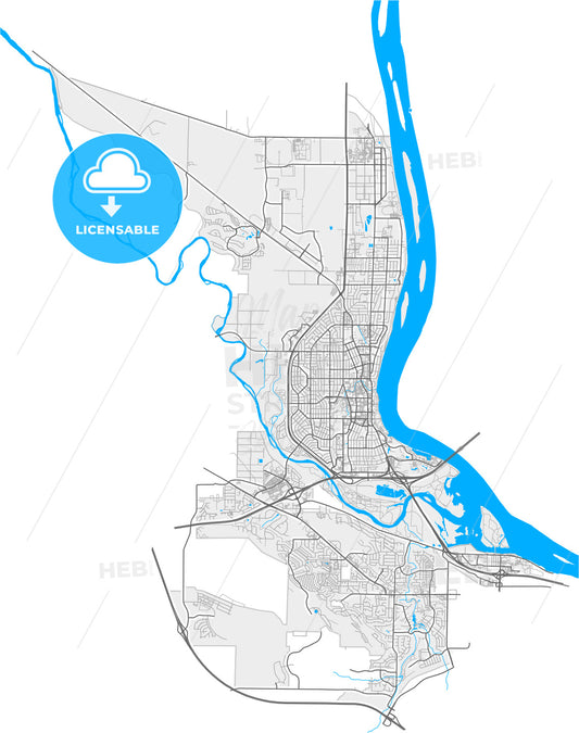Richland, Washington, United States, high quality vector map