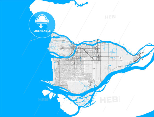 Richmond, British Columbia, Canada, high quality vector map