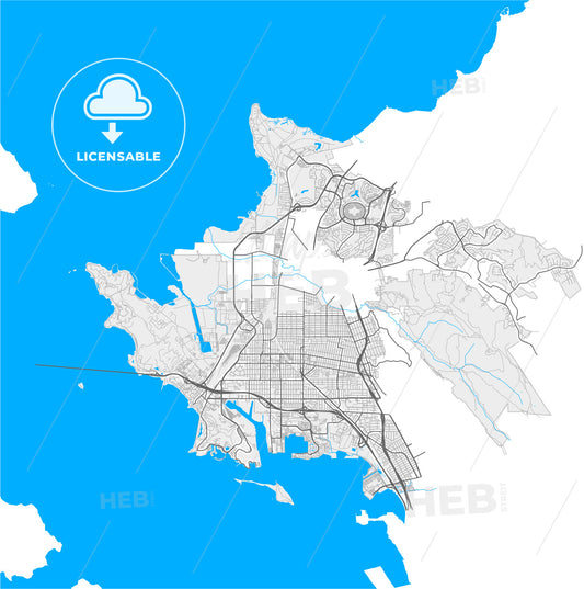 Richmond, California, United States, high quality vector map