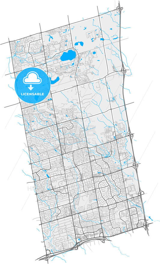 Richmond Hill, Ontario, Canada, high quality vector map