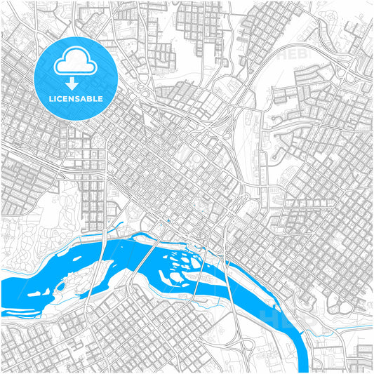 Richmond, Virginia, United States, city map with high quality roads.