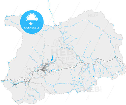 Ridder, East Kazakhstan Region, Kazakhstan, high quality vector map