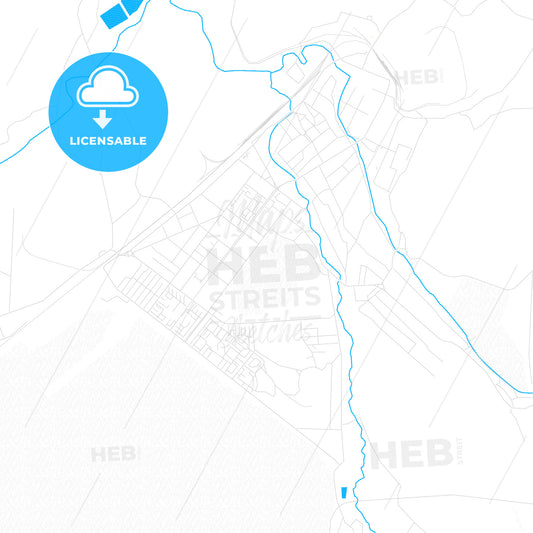 Ridder, Kazakhstan PDF vector map with water in focus