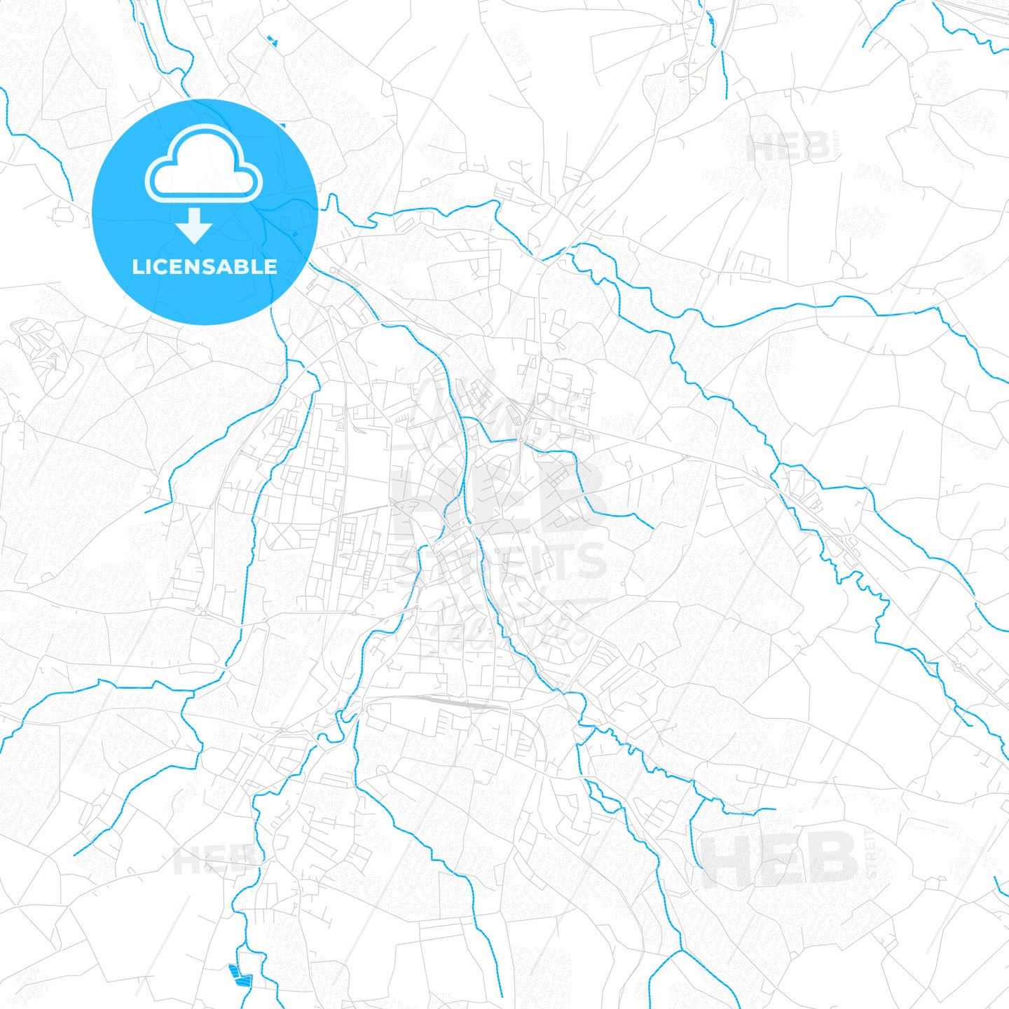 Ried im Innkreis, Austria PDF vector map with water in focus