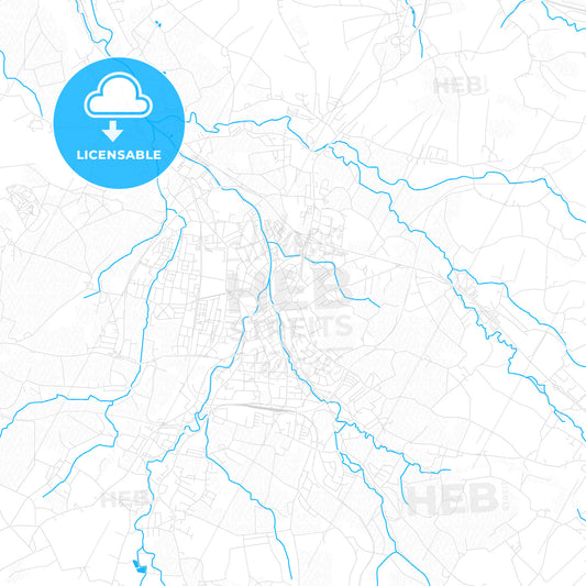 Ried im Innkreis, Austria PDF vector map with water in focus
