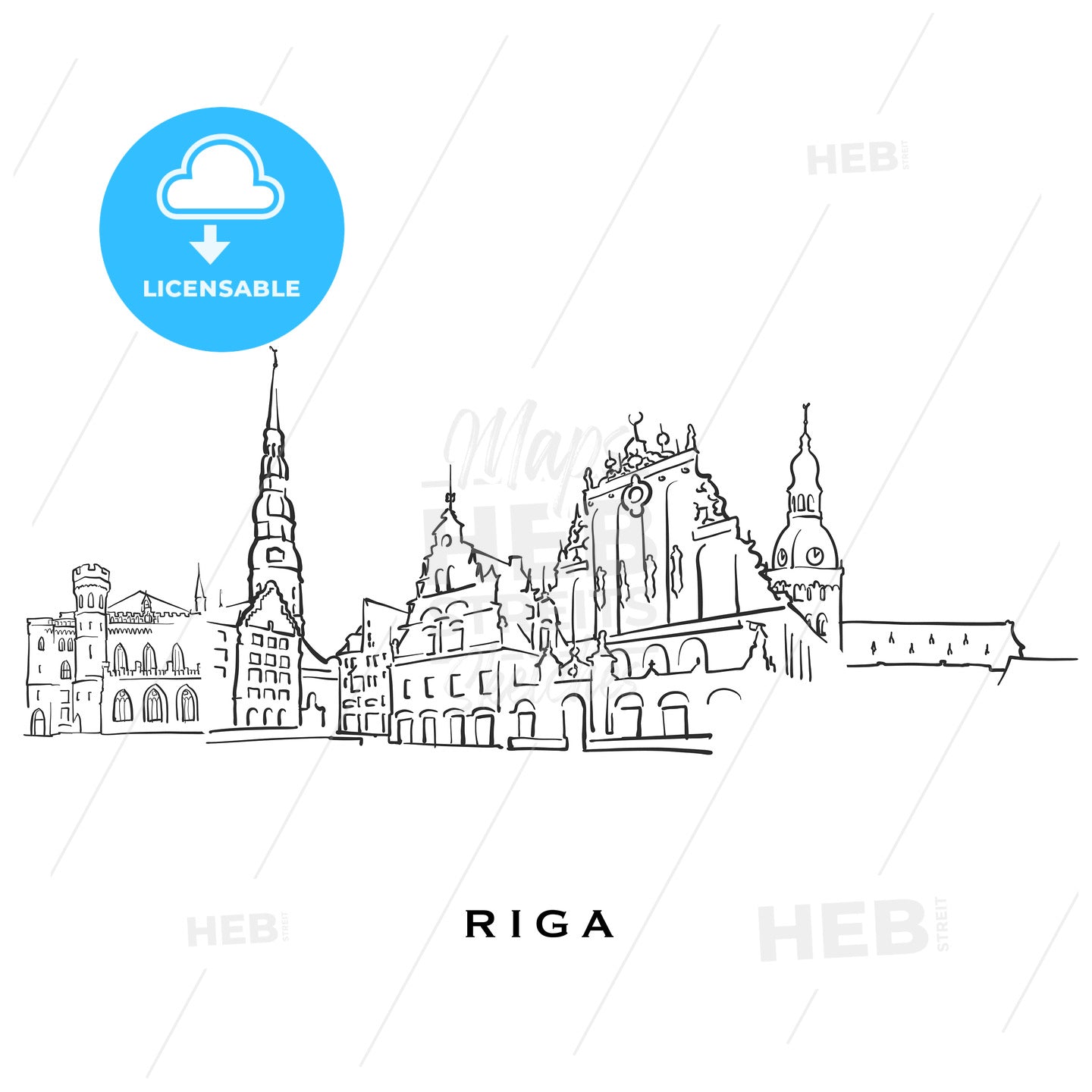 Riga Latvia famous architecture – instant download