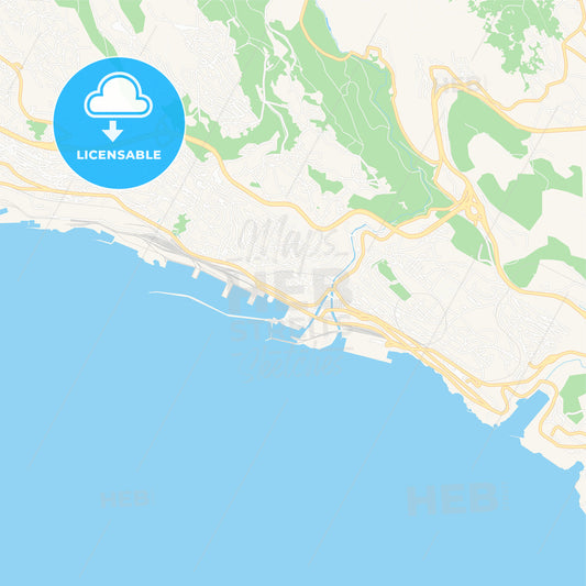 Rijeka , Croatia Vector Map - Classic Colors