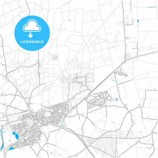 Rijssen-Holten, Overijssel, Netherlands, city map with high quality roads.