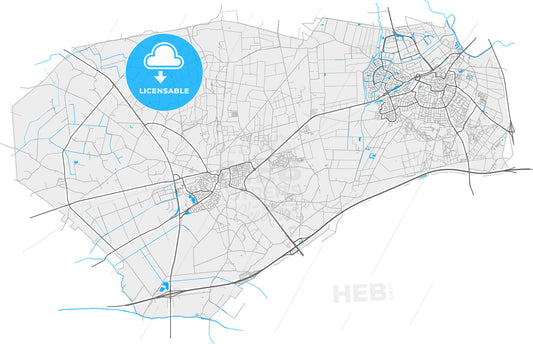 Rijssen-Holten, Overijssel, Netherlands, high quality vector map