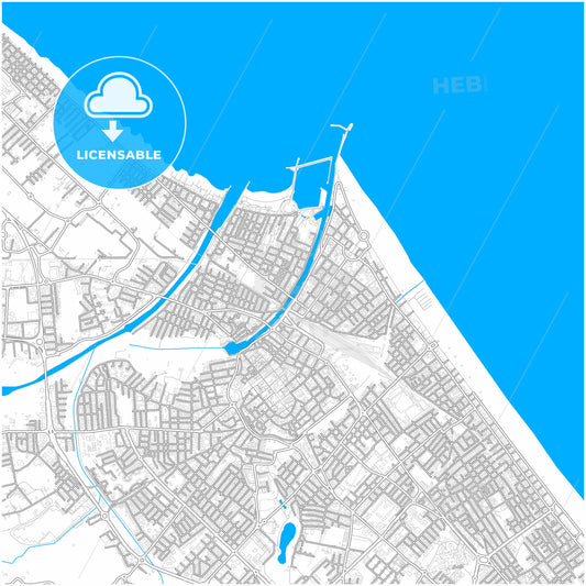 Rimini, Emilia-Romagna, Italy, city map with high quality roads.