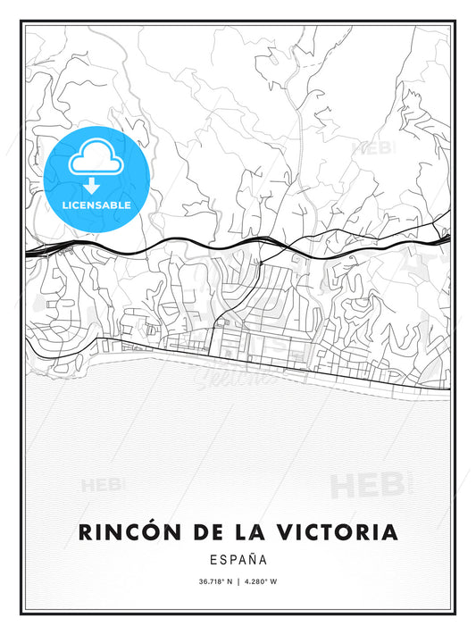 Rincón de la Victoria, Spain, Modern Print Template in Various Formats - HEBSTREITS Sketches