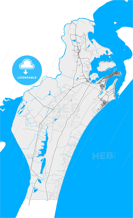 Rio Grande, Brazil, high quality vector map