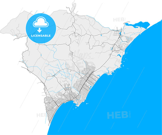 Rio das Ostras, Brazil, high quality vector map