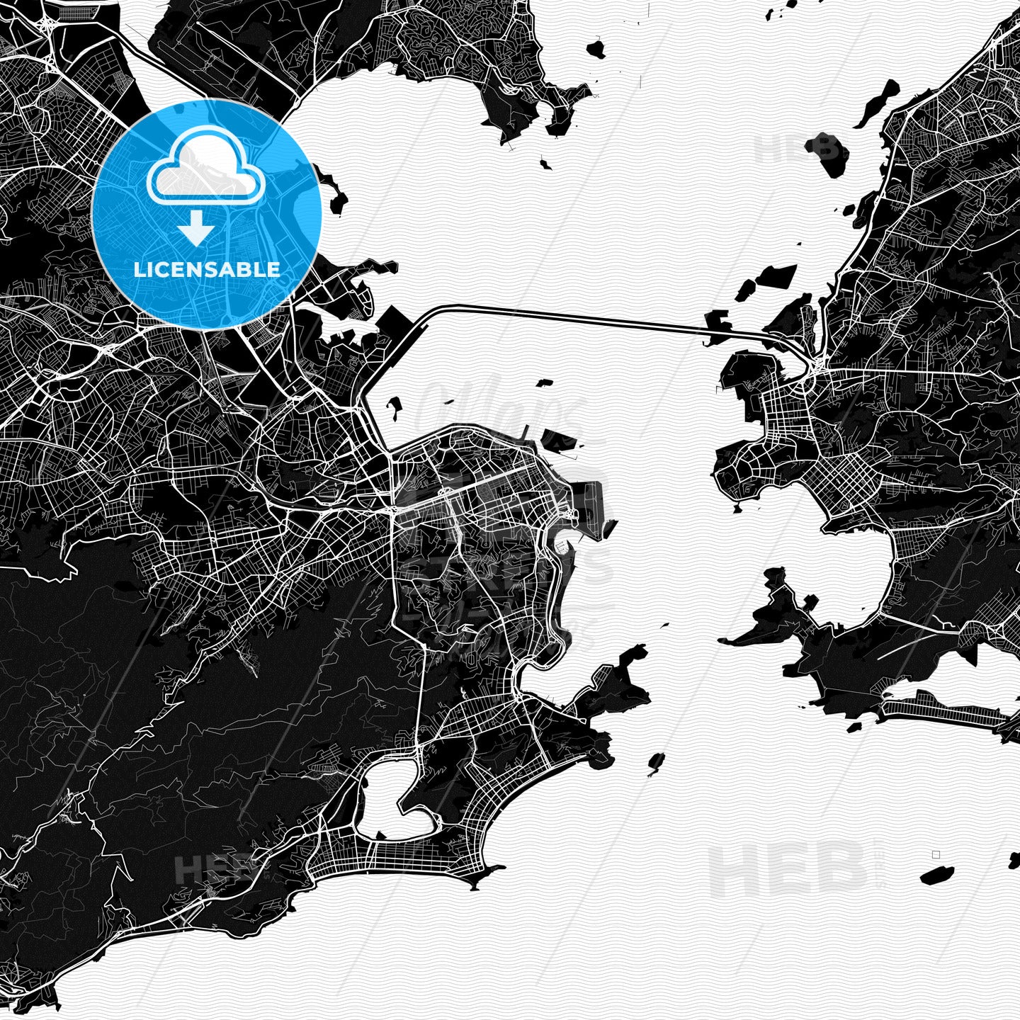 Rio De Janeiro, Brazil Pdf Vector Map Black And White – HEBSTREITS