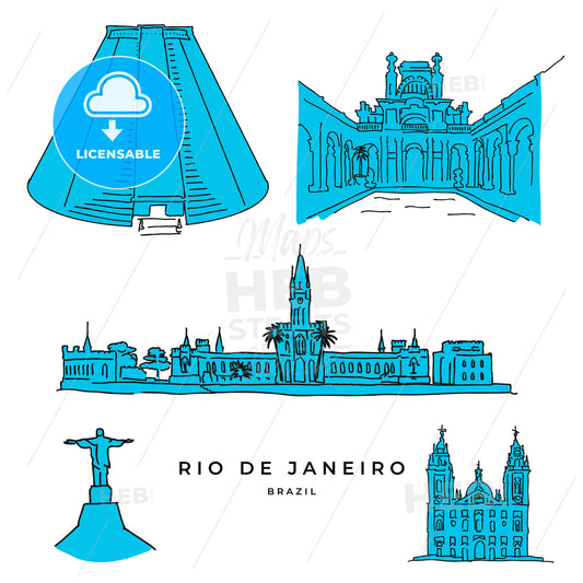 Rio de Janeiro architecture drawings – instant download
