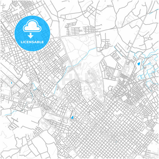 Riobamba, Ecuador, city map with high quality roads.