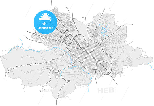 Riobamba, Ecuador, high quality vector map