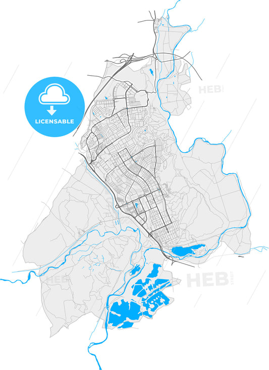 Rivas-Vaciamadrid, Madrid, Spain, high quality vector map