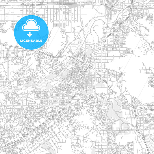 Riverside, California, USA, bright outlined vector map