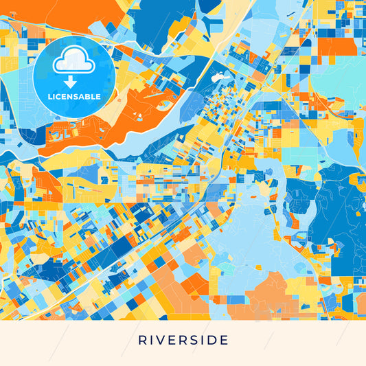 Riverside colorful map poster template