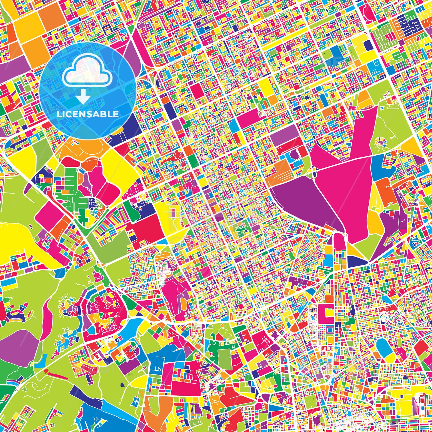 Riyadh, Saudi Arabia, colorful vector map
