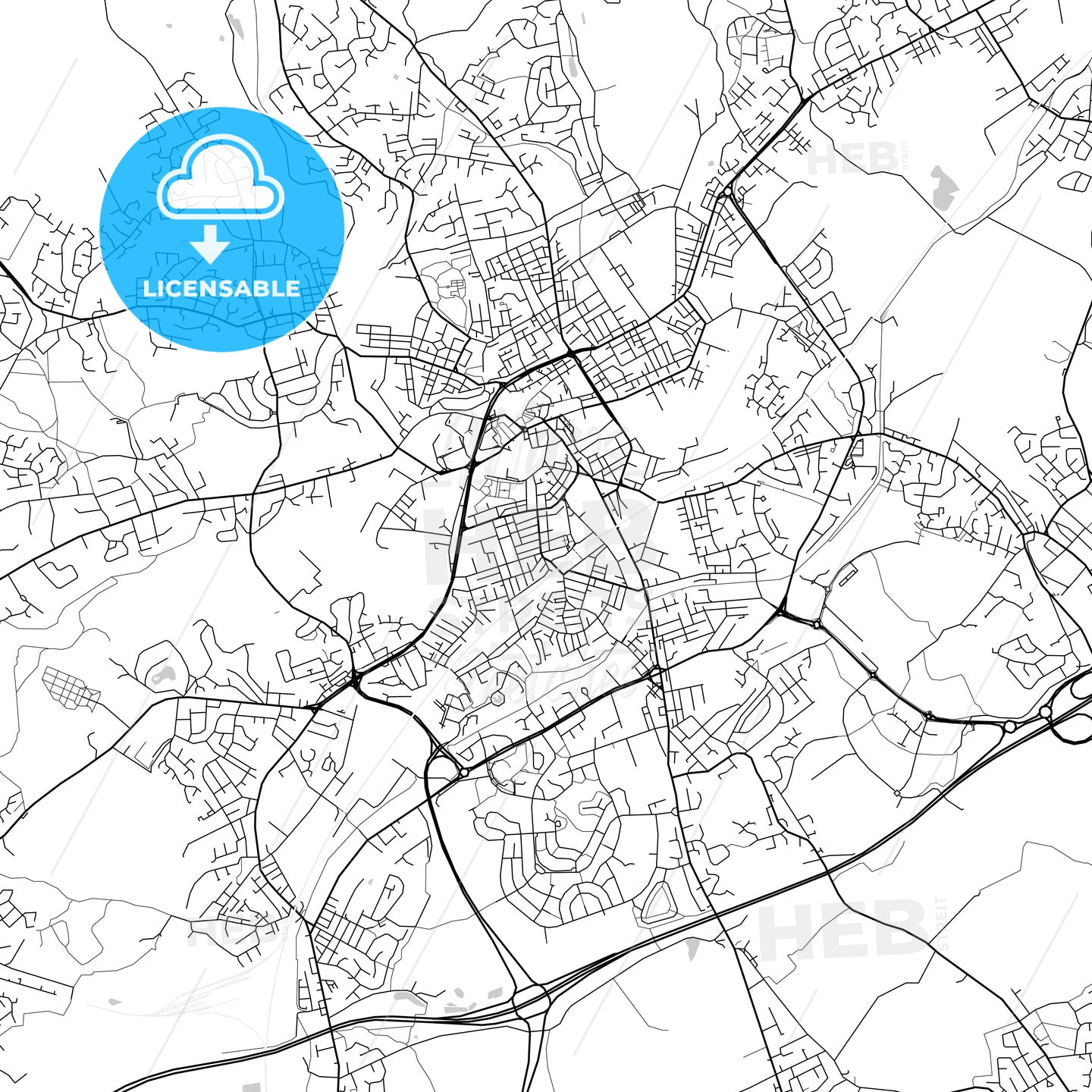 Rochdale, England, UK, Vector Map - Light