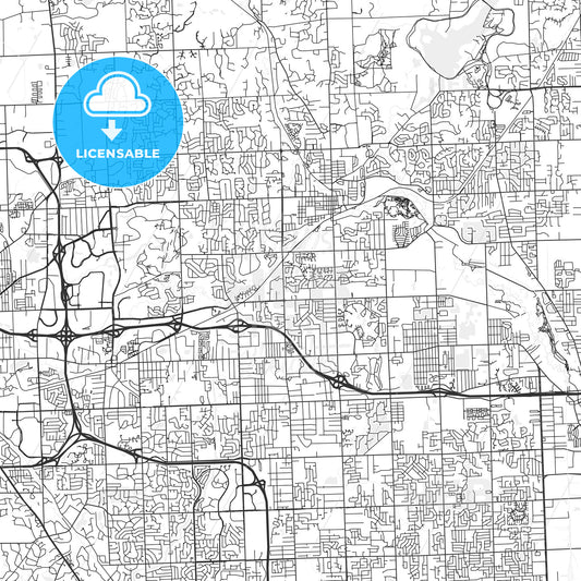 Rochester Hills, Michigan - Area Map - Light