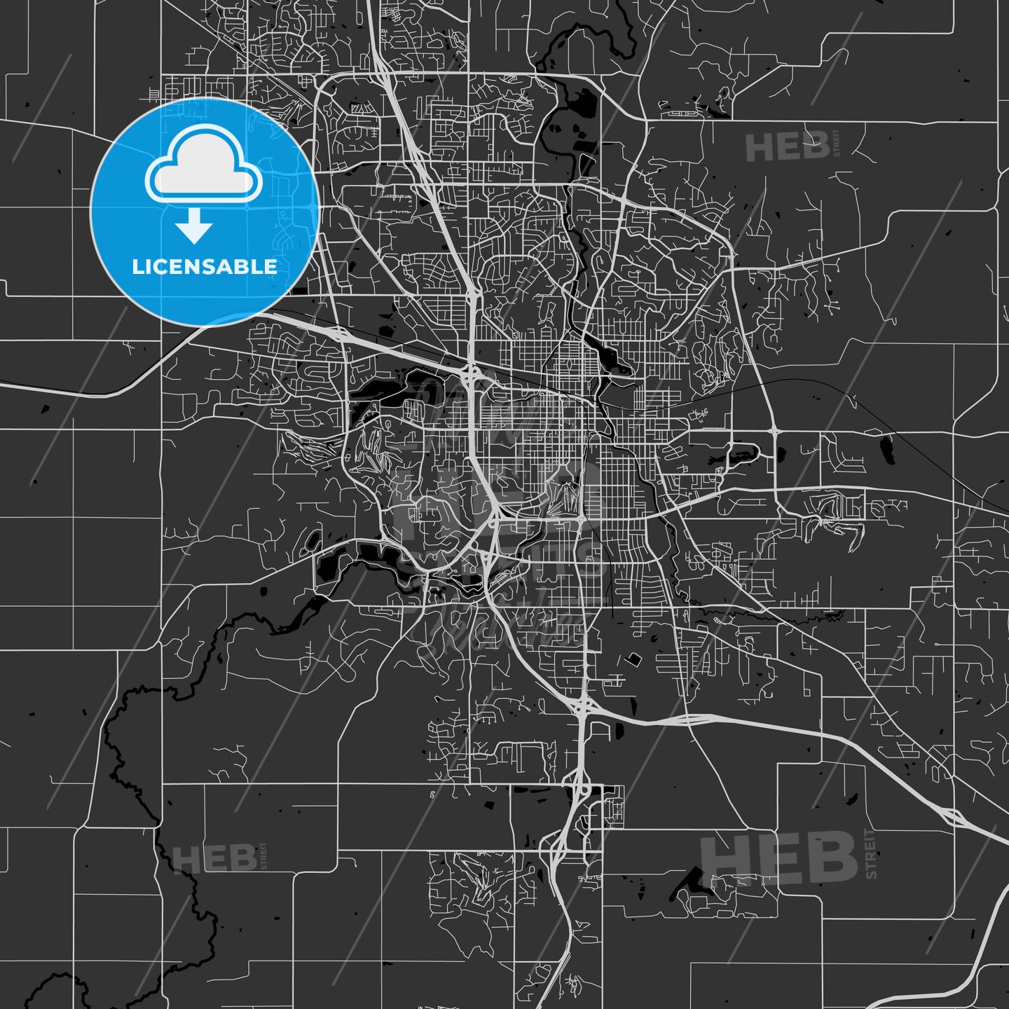 Rochester, Minnesota - Area Map - Dark