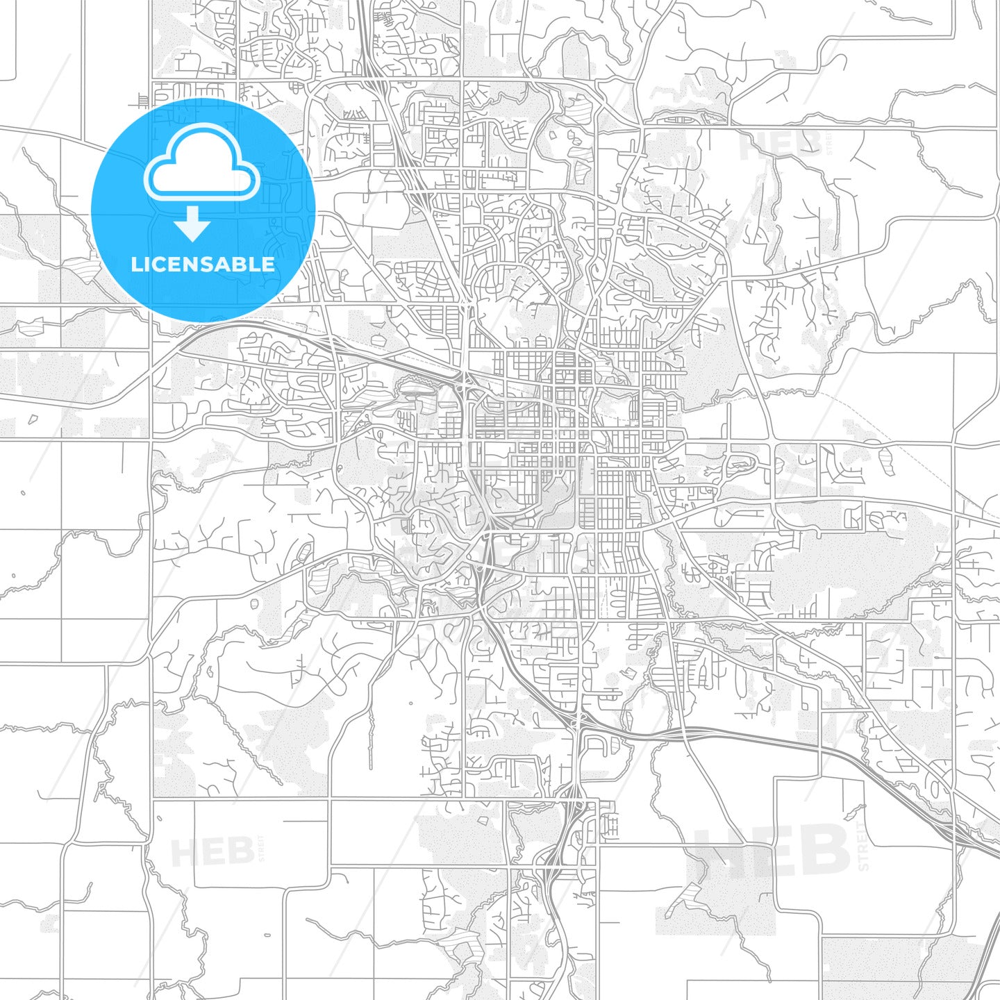 Rochester, Minnesota, USA, bright outlined vector map