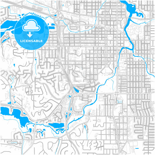 Rochester, Minnesota, United States, city map with high quality roads.
