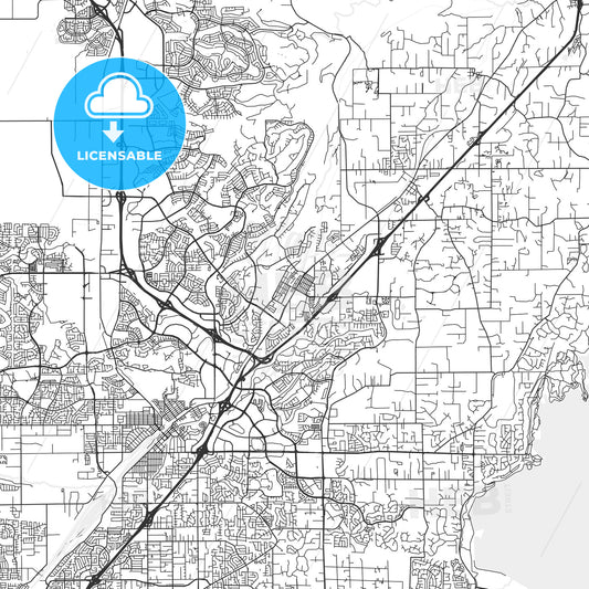 Rocklin, California - Area Map - Light