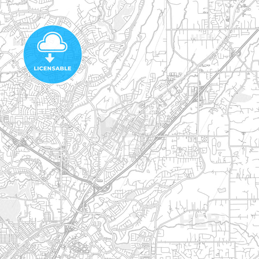 Rocklin, California, USA, bright outlined vector map