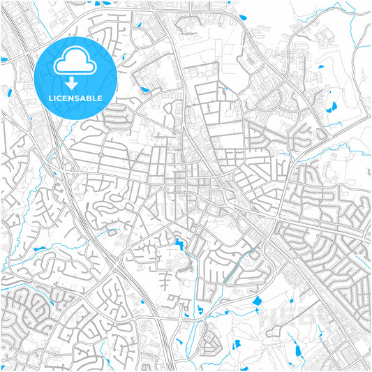 Rockville, Maryland, United States, city map with high quality roads.