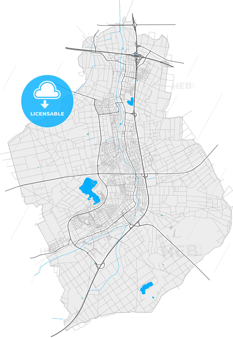 Rodgau, Hesse, Germany, high quality vector map