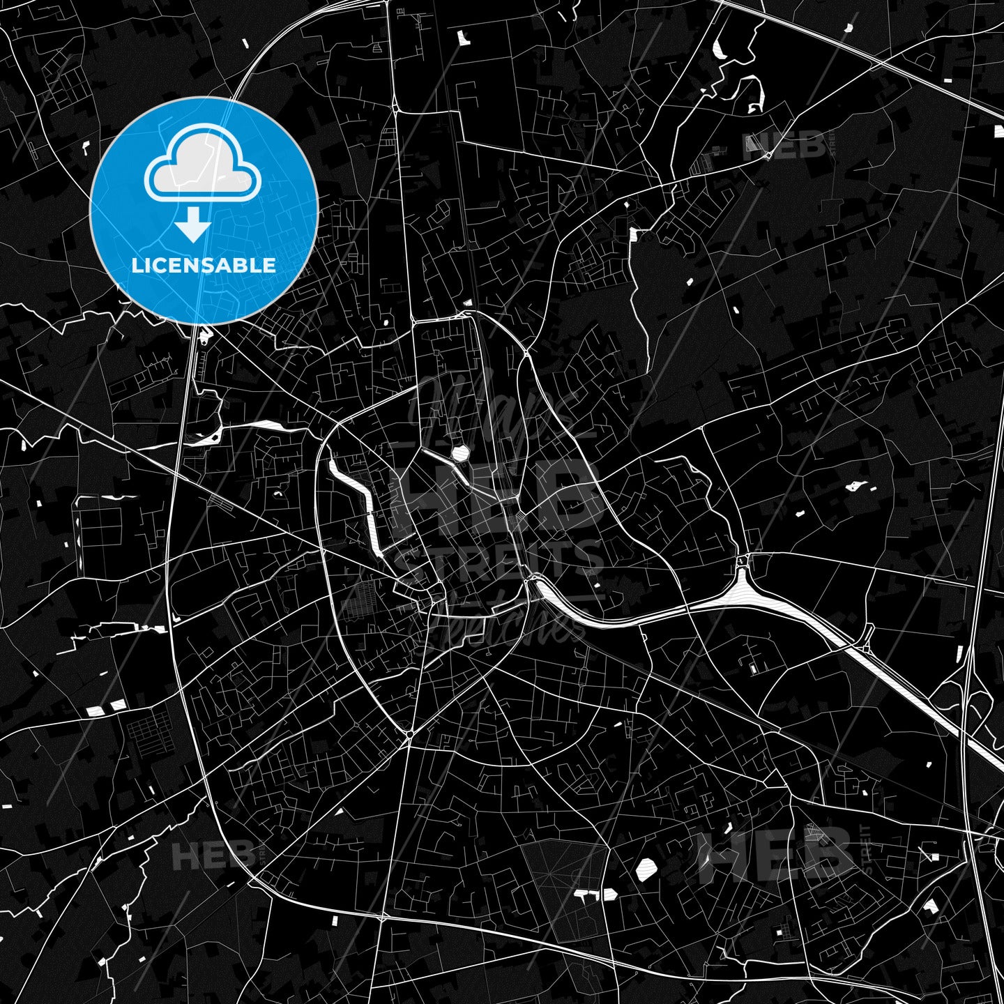 Roeselare, Belgium PDF map