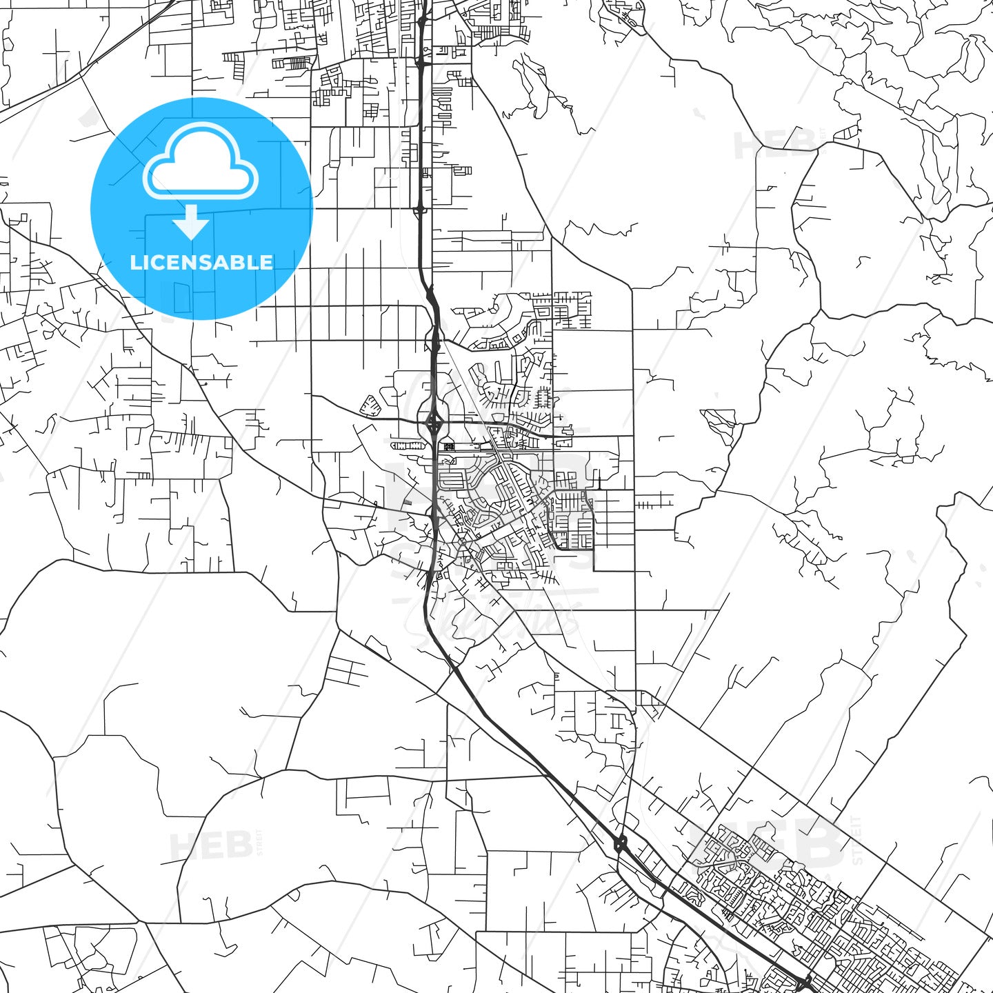 Rohnert Park, California - Area Map - Light