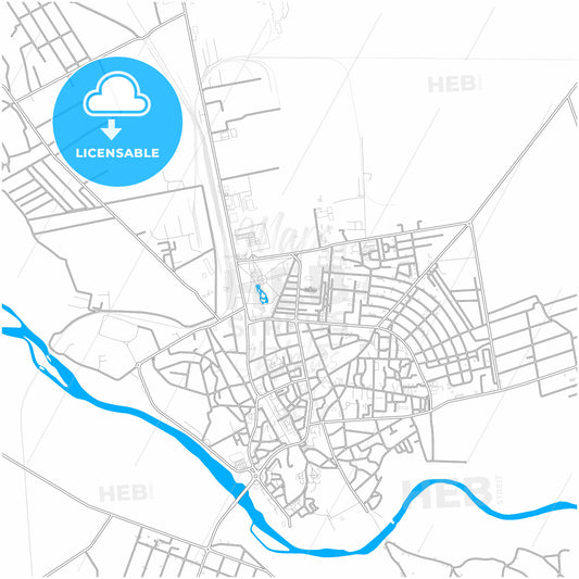 Roman, Neamț, Romania, city map with high quality roads.