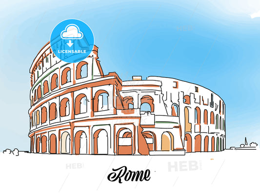 Rome Colloseum Sketch – instant download