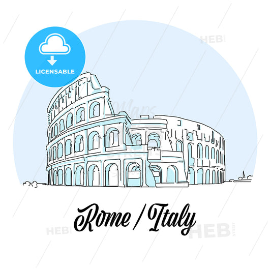 Rome Italy Landmark Sketch – instant download