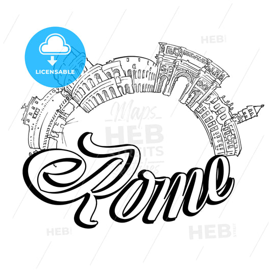 Rome landmarks cover design – instant download