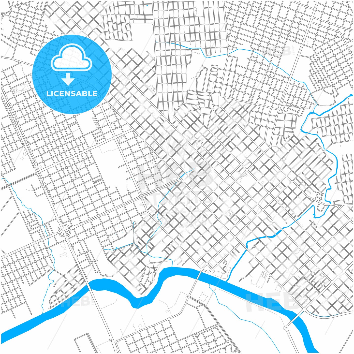 Rondonopolis, Brazil, city map with high quality roads.