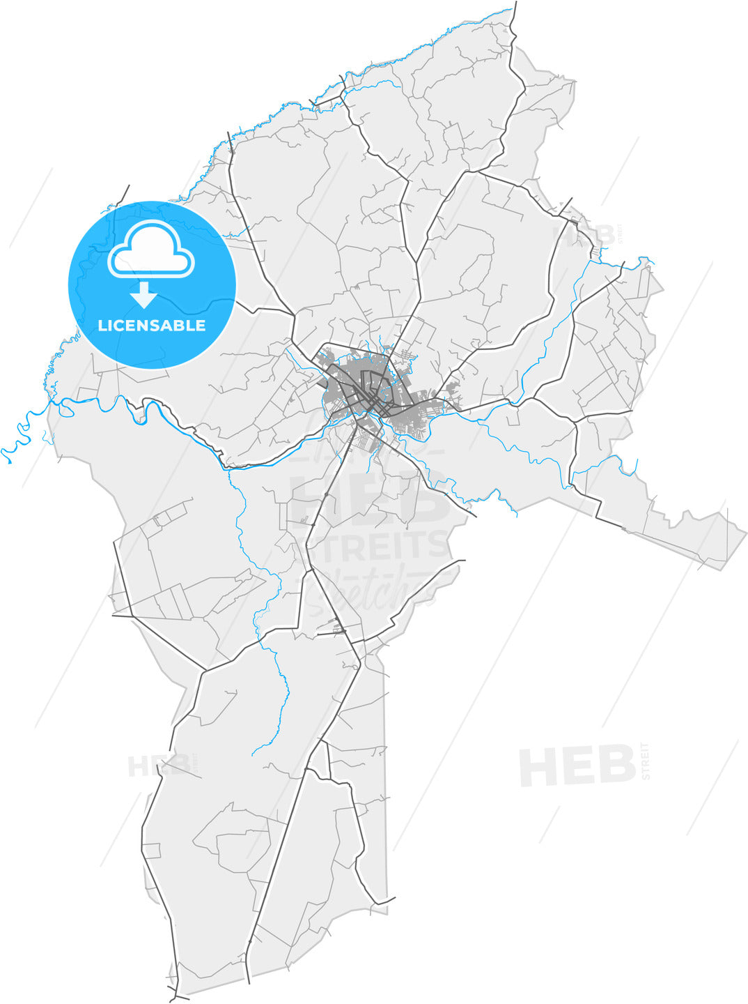 Rondonopolis, Brazil, high quality vector map