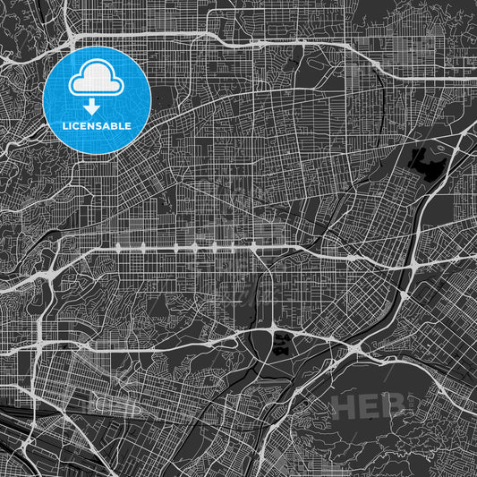 Rosemead, California - Area Map - Dark