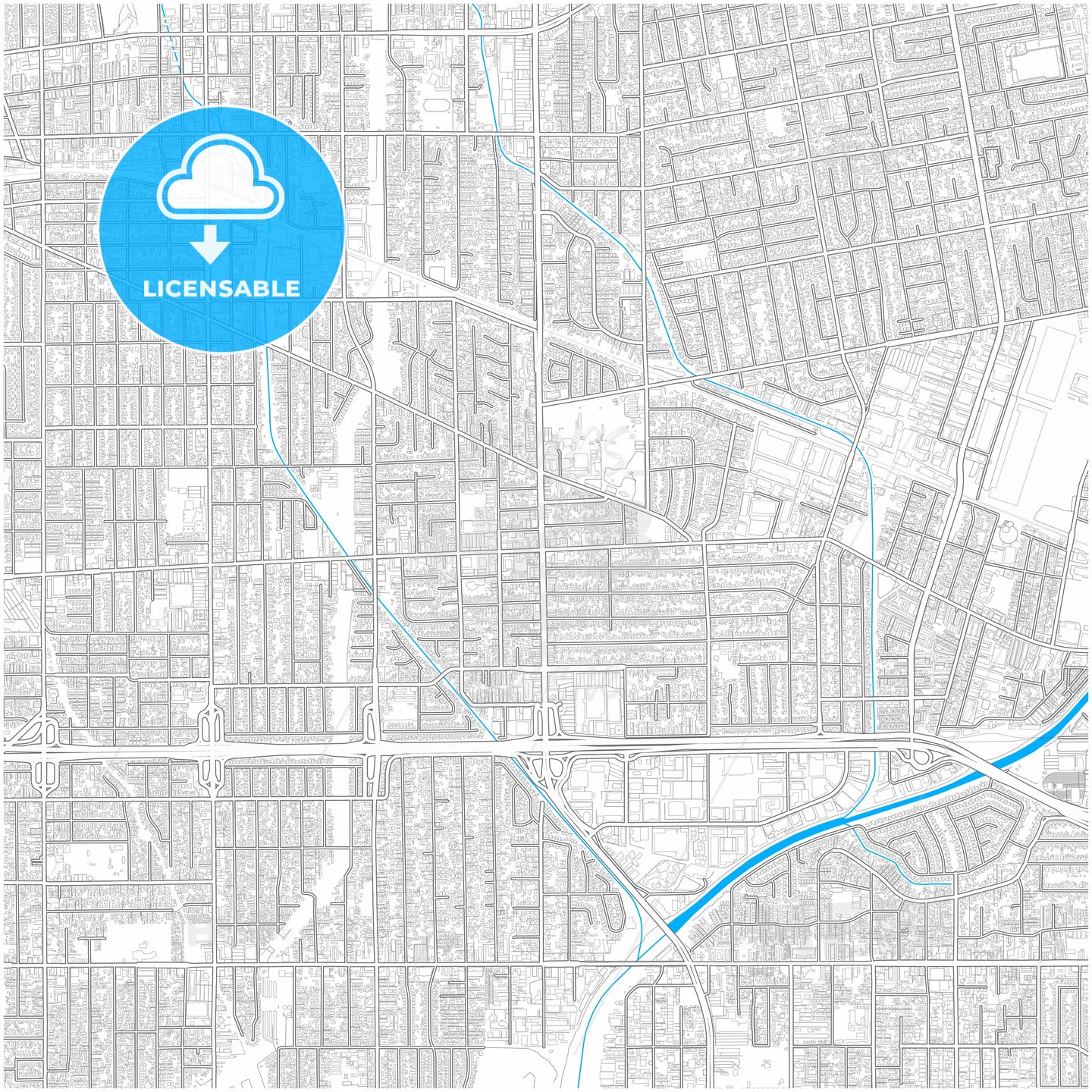 Rosemead, California, United States, city map with high quality roads.